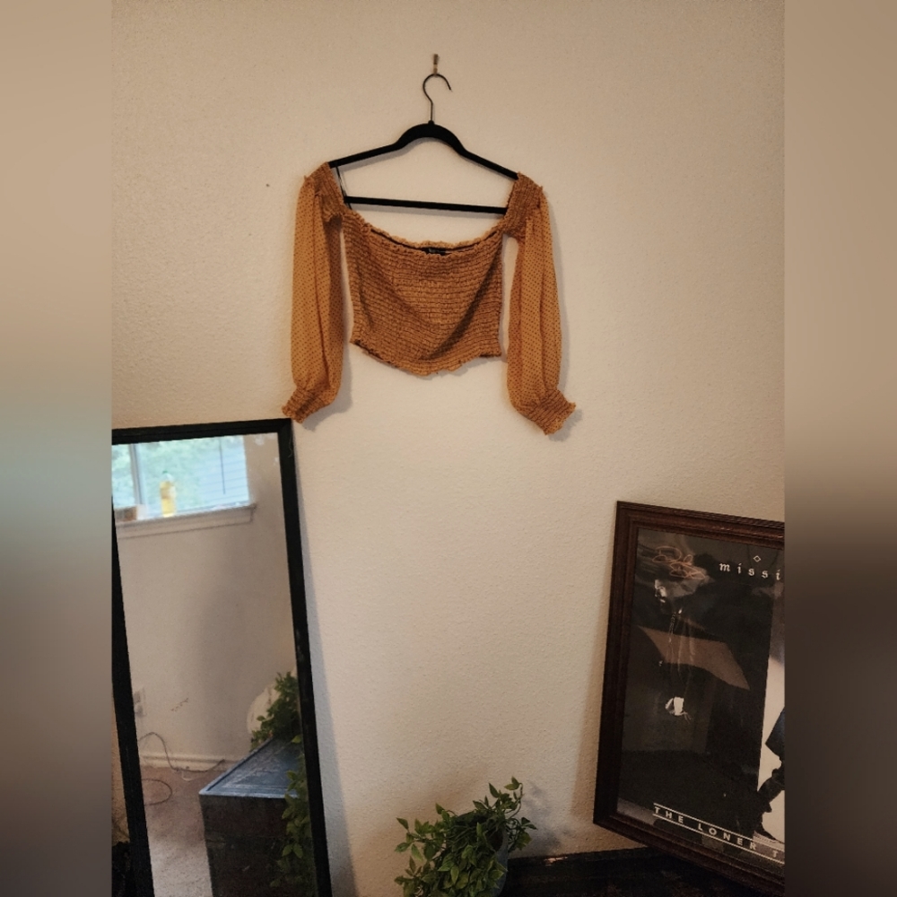 Long Sleeve Crop Top | Size: L